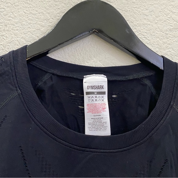 GYMSHARK Energy Seamless Black Short Sleeve T- Shirt Size M - Picture 6 of 10